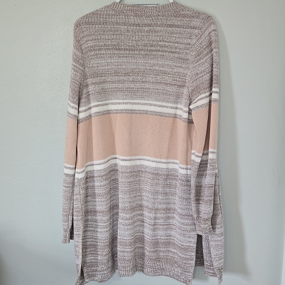 Molly & Isadora | Blush And Tan Long Cardigan Size 1X - Picture 3 of 8